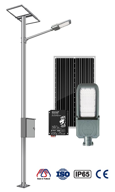 เสาไฟถนนโซล่าเซลล์ 120W