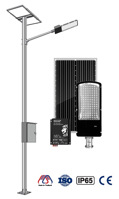 เสาไฟถนนโซล่าเซลล์ 150W